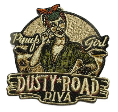 deco-us Aufnäher zum Aufbügeln, Dusty Road Diva, 7,5 x 7,5 cm, Aufnäher zum Aufbügeln von Générique