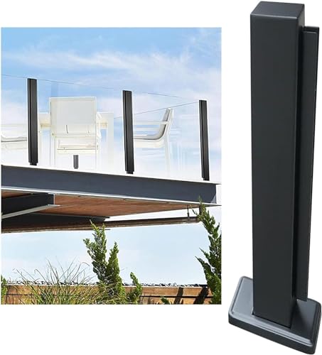 (en:Glas-Balustradenpfosten-Set für den Außenbereich, Balkon, Plattform, langlebig, schwarze Glasplatten, Klemme für Treppen, Endpfosten, 105 cm) von Generisch