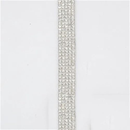 0,6 cm / 4,5 m / Lot Hot Fix Strass Besatz Fancy Stone Dekorative glänzende Kette Band Strass Farbe 91,4 cm von Generisch