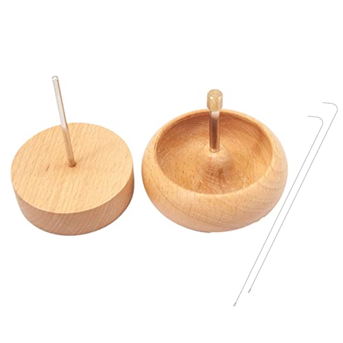 1/2 Holzperlen-Spinner – Schnelles Perlenlader-Set, drehbare Perlenschüssel | Manuelles Massivholz-Perlen-Gerät, Schmuckherstellung, Perlen-Geräte-Set für Bastelarbeiten, Samen, Perlenzubehör von Generisch