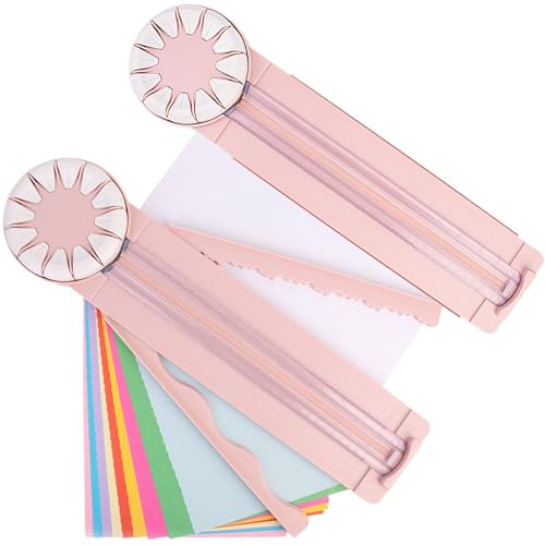 1/2 Stück Kantenschneider Für Papierhandwerk - 12-in-1 Papierschneider | Rotationspapierschneider | Papierschneider Schneidwerkzeug | 360° Drehbarer Papierschneider Mit Büttenrand Für Papier-Scrapbook von Generisch