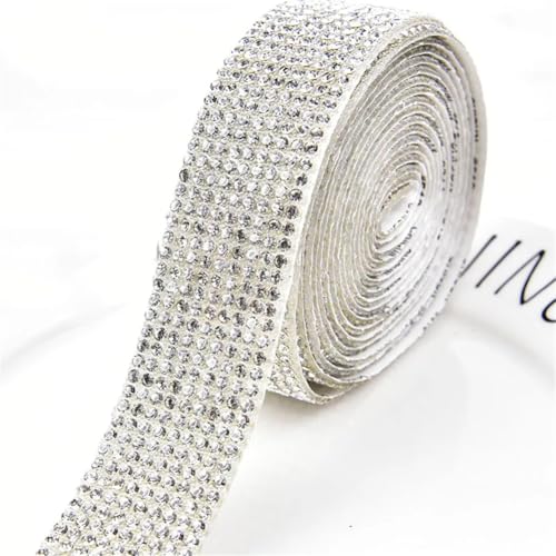 1,3–3 cm breit, selbstklebendes Strass-Band, Perlenband, Aufkleberband für Hochzeit, Basteln, Strass, 9 R, 3 cm - 2 m von Generisch