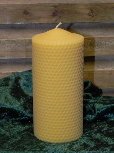 1 Bienenwachskerze 15cm h. 7,5cm D. gedreht aus Wachsplatten 15/4 Imker Imkerei Bienenwachs Kerze candle beewax von Generisch