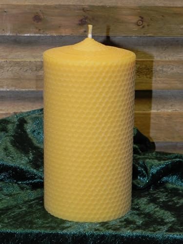 1 Bienenwachskerze 15cm h. 8cm D. gedreht aus Wachsplatten 15/5 Imker Imkerei Bienenwachs Kerze candle beewax von Generisch