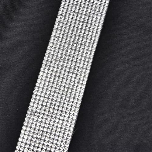 1 Meter selbstklebender Aufkleber, Netzstoff, Diamantband, zum Aufbügeln, Strass, für Dekoration, 3 cm, 1 m, selbsthaftend von Generisch