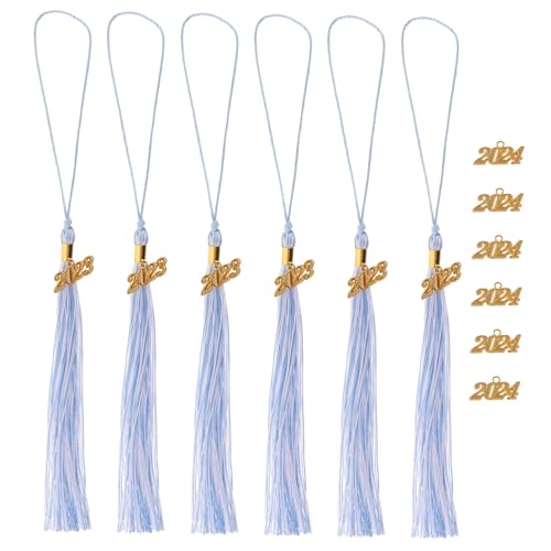 1 Satz Abschluss Saison Quasten Abschlussfeier Mit Mütze Und Talar Graduierung Hut Zubehör Quasten Hutschachteln Grad Cupcake Topper Quasten Für Den Abschluss Stand Polyester Blue Generisch von Generisch