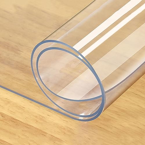 1 mm dicke, transparente PVC-Tischdecke, Tischschutz für Esszimmer, Büro, Schreibtischunterlage aus Kunststoff, wasserdicht/kratzfest, leicht zu reinigen, transparente Schreibtischabdeckung von Generisch