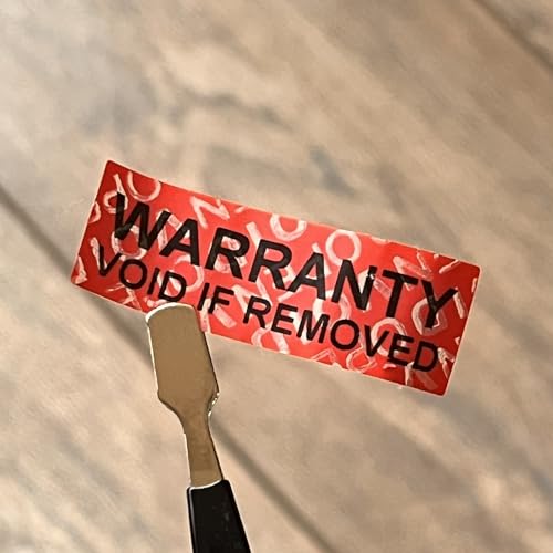 1.000 pcs zero transfer VOID security sticker "WARRANTY VOID IF REMOVED", 45x15 mm, red von Generisch