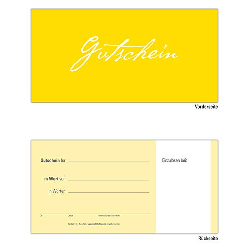 10 Gutscheine Gutscheinkarten Geschenkgutscheine – edel neutral Gelb von Generisch