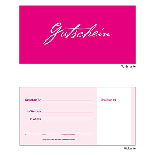 10 Gutscheine Gutscheinkarten Geschenkgutscheine – edel neutral Pink von Generisch