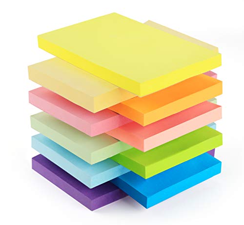 10 Stück Farbige Haftnotizen Bunt Haftnotizen Haftnotizzettel Sticky Notes Notizblöcke Klebezettel Bunt, 10 Farben von Generisch