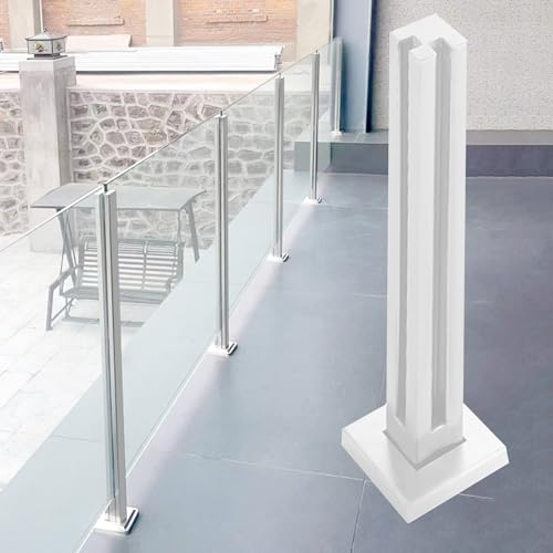 10 mm Geländerpfosten aus gehärtetem Glas, quadratisch, weiß, Baluster mit Klemme für Treppen und Terrassen, Sicherheitsglas-Barriere für Decks und Balkone 10 mm Geländerpfosten aus gehärtetem Glas, quadratisch, weiß, Baluster mit Klemme für Treppen und Terrassen, Sicherheitsglas-Barriere für Decks und Balkone von Generisch