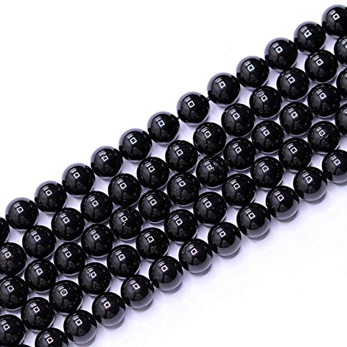 10 mm schwarzer Turmalin, glatt, rund, natürliche Edelsteine, lose Perlen, ca. 38,1 cm, DIY-Armband, Halskette 10 mm schwarzer Turmalin, glatt, rund, natürliche Edelsteine, lose Perlen, ca. 38,1 cm, DIY-Armband, Halskette von Generisch