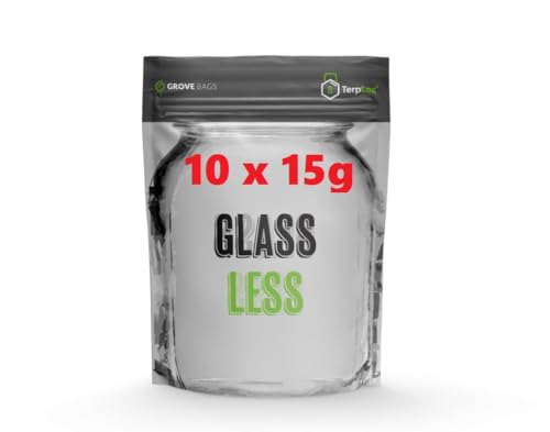 10 x 15g GlassLess Terploc Grove Bags, Luftdichte Aufbewahrungsbeutel mit Feuchtigkeits- und Geruchskontrolle + UV-Schutz von Generisch