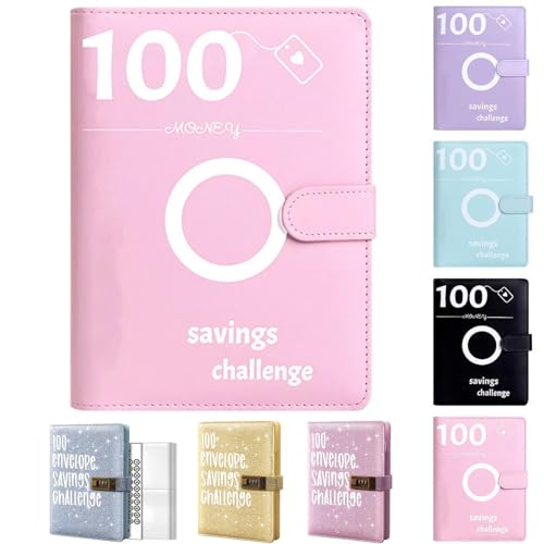 100 Envelopes Money Saving Challenge | Budget Planner Challenge | Budget Binder Ringbuchordner Geld Organizer Sparen | Budgetplaner Geldumschläge Budget Planer, Haushaltsbuch Ringbuch von Generisch