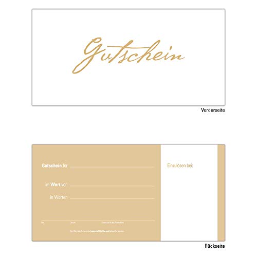 100 Gutscheine Gutscheinkarten Geschenkgutscheine – edel neutral Beige Weiß von Generisch