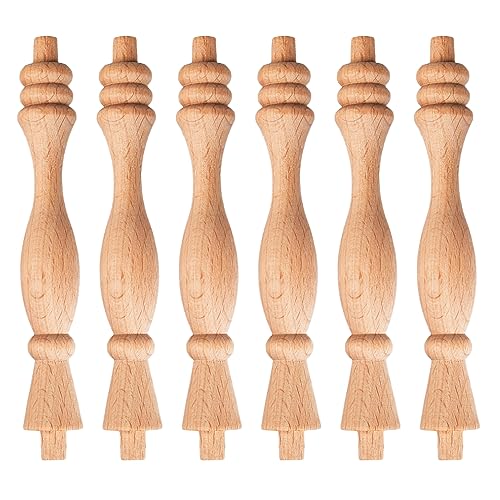 100 Stück 14 cm unlackierte Baluster-Spindeln aus Holz für Heimwerkermöbel und Heimwerker, europäische, dekorative, unlackierte Holzspindelpfosten, Bastelbedarf von Generisch