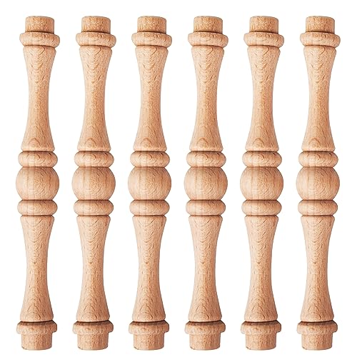 100 Stück 15,5 cm unlackierte Baluster-Spindeln aus Holz für Heimwerker, Treppenhäuser, Möbel und Heimwerker, europäischer Stil, dekorativer Holzpfosten, Handlauf, Bastelset von Generisch