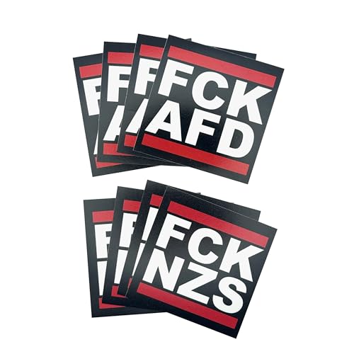 100 Stück - FCK AFD & FCK NZS - Aufkleber - Sticker - Set mit jeweils 50 Stickern - Politisch - Links - 5cm x 5cm von StigmaSticker