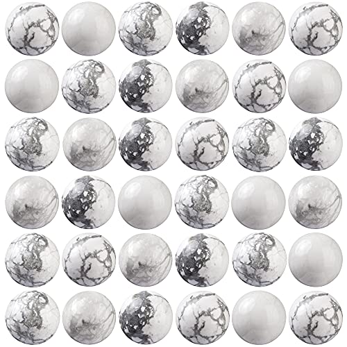 100 Stück Naturstein-Perlen, 8 mm, weißer Howlith, runde Edelsteine, lose Perlen mit elastischer Armbandschnur für Armbänder, Halsketten, Schmuckherstellung 100 Stück Naturstein-Perlen, 8 mm, weißer Howlith, runde Edelsteine, lose Perlen mit elastischer Armbandschnur für Armbänder, Halsketten, Schmuckherstellung von Generisch