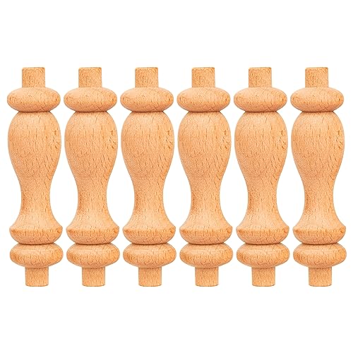 100 Stück unlackierte Baluster-Spindeln aus Holz, 6,4 cm, europäische dekorative Holzspindeln für Treppenhäuser, Möbel, Holzbearbeitung und Handwerk, Heimwerker-Essentials von Generisch