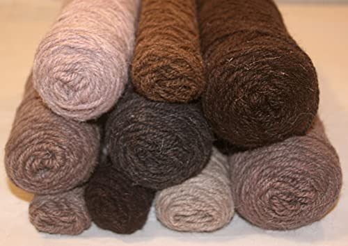 100% Wolle Garn, REST!!! von Fabrik, 100 Schurwolle, Strickgarn Garn, Paket, Yarn Wool STOCK (BRAUNTÖNE 3 FÄDIG 1600g) von Generisch