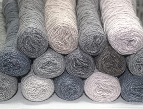 100% Wolle Garn, REST!!! von Fabrik, 100 Schurwolle, Strickgarn Garn, Paket, Yarn Wool STOCK (GRAUTÖNE 3 FÄDIG 1600g) von Generisch