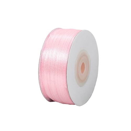 100 Yards/Rolle 3 MM Satinbänder DIY Handwerk Handgemachte Geschenkverpackung for Weihnachten Hochzeit Geburtstag Party Dekorationen Zubehör(04-Pink) von Generisch