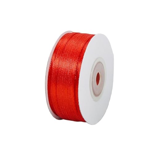 100 Yards/Rolle 3 MM Satinbänder DIY Handwerk Handgemachte Geschenkverpackung for Weihnachten Hochzeit Geburtstag Party Dekorationen Zubehör(26-Red) von Generisch