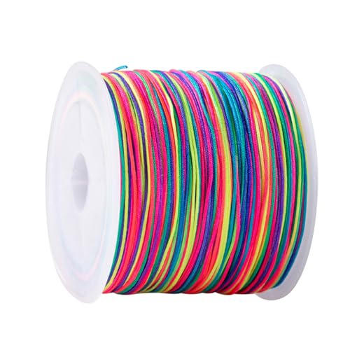 100M Elastische Perlenschnur Bunt 0.08mmX100m Gummiband für Armbänder Elastisches Nylonband Gummifaden Nylonschnur Schmuckband Schmuckfaden für DIY Schmuck, Handwerk (Pink, 0.8mm*100m) von Generisch