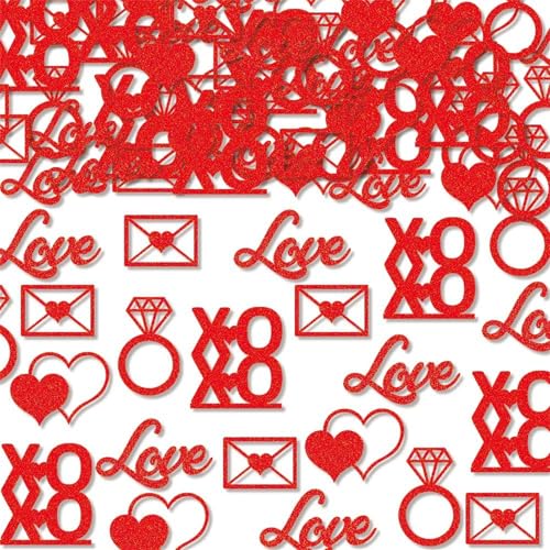 100Pc Papier Valentinstag Konfetti Glitzer Rot Tisch Konfetti Hochzeit Streusel Konfetti für Jubiläumsfeier Cute Gifts for Boyfriend Geschenk Ehemann Geburtstag Valentine's Day Gifts von Generisch