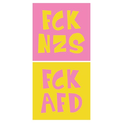 100x Aufkleber - FCK AFD & FCK NZS - Sticker - Set mit jeweils 50 Stickern - 5,2cm x 5,2cm - fck afd sticker fck nzs sticker aufkleber links farbenfroh von Generisch