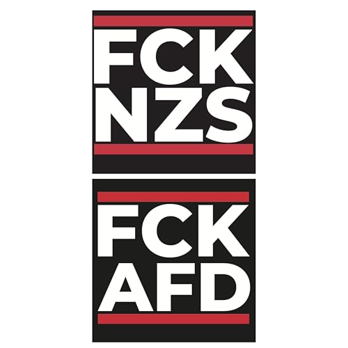 100x Aufkleber - FCK AFD & FCK NZS - Sticker - Set mit jeweils 50 Stickern - 5,2cm x 5,2cm - fck afd sticker fck nzs sticker aufkleber links von TRINKFREUNDE