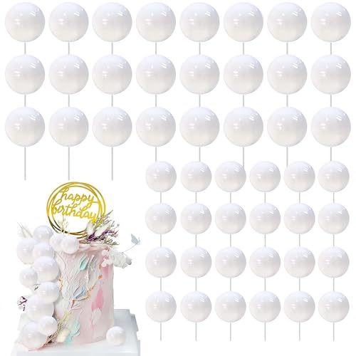 108 Stück Bälle Kuchen Topper Luftballons Cupcake Topper DIY Kuchen Einsatz Topper Schaumstoff Kuchen Bälle Backen Dekoration für Weihnachten Hochzeit Jahrestag Geburtstag Babyparty von Generisch