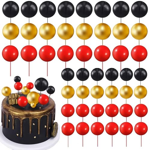 108 Stück Bälle Kuchen Topper Luftballons Cupcake Topper DIY Kuchen Einsatz Topper Schaumstoff Kuchen Bälle Backen Dekoration für Weihnachten Hochzeit Jahrestag Geburtstag Babyparty von Generisch