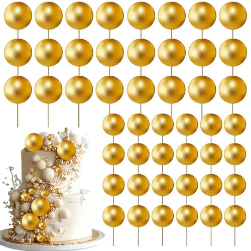 108 Stück Bälle Kuchen Topper Luftballons Cupcake Topper Mini Ballons Kuchen Topper DIY Kuchen Einsatz Topper Schaumstoff Kuchen Kugeln Backen Dekoration für Hochzeitstag Geburtstag von Generisch