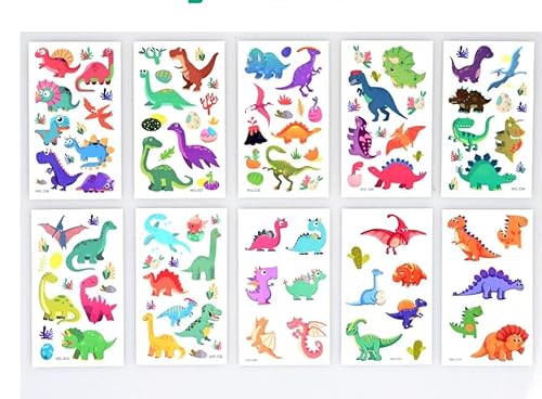 10er Set Dinosaurier Aufkleber für Kinder, Neue Designs 2025, Bunte Dino Sticker für Basteln, Dekoration und Geschenke von Generisch