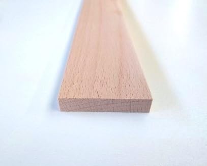 10mm starke Holzleisten Kanthölzer Buche massiv. 80mm breit. 10-150cm lang. Schlagleisten, Holzriegel (Natur, 25cm lang) von Generisch