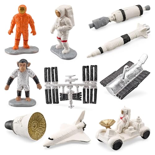 10pcs Outer Space Miniatures, Astronaut Figurines Cake Toppers, Spacemans Toys, PVC Material, Versatile Use Ideal for Desktop Decoration, Present for Boys and Girls von Generisch