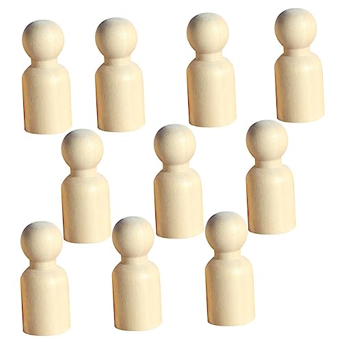 10st Mini-holzmann Mini-puppen Puppen Malen Kinder Malen Figuren Desktop-spielzeug Steckpuppen Unvollendet Kunsthandwerk Für Kleinkinder Kinder Malen Spielzeug Diy Mini-ornament Generisch von Generisch