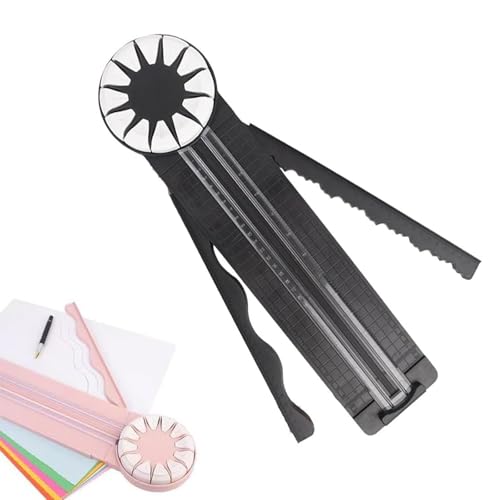 12-in-1 Multifunktions Schneidemaschine Papier,Rotation Papierschneider Mit Schnittlinienführung Und Seitenlineal,Kantenschneider,Für Scrapbooking, Bastelpapier,Etikett Zu Hause Und Büro (Black) von Generisch