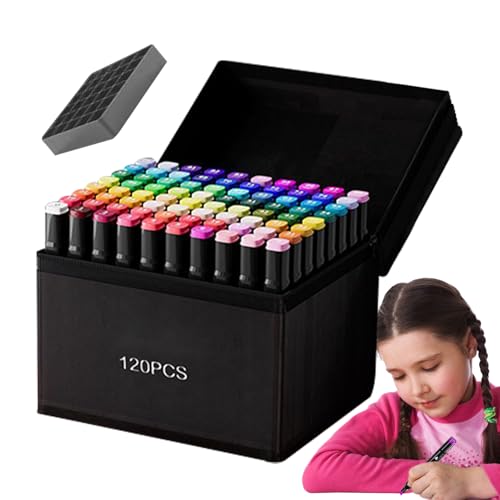 120-Farben-Marker | Wasserdichtes Doppelspitzen-Kinderzeichnungsstift auf Ölbasis | Färbung Kunstwerkzeuge | Bequemes Halten | Schnelltrocknungsformel | 15,4 cm | Für feine Malerei Erwachsene Handwerk 120-Farben-Marker | Wasserdichtes Doppelspitzen-Kinderzeichnungsstift auf Ölbasis | Färbung Kunstwerkzeuge | Bequemes Halten | Schnelltrocknungsformel | 15,4 cm | Für feine Malerei Erwachsene Handwerk von Generisch