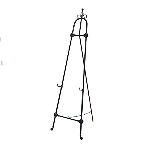 120 cm hohe zusammenklappbare Metall-Staffelei, tragbare Kunststaffelei für Bodenkünstler, Malen, Skizzieren, Zeichnen, leicht und langlebig, Schwarz/Weiß/Gold, ideal für Künstler aller Niveaus von Generisch