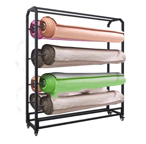 130 cm langer Textilstoff-Präsentationswagen, beweglicher Hochleistungs-Organizerhalter mit Rädern, kommerziell, für Vinylrollen/Lederrollen/Fensterfolien/Tapetendisplays (160 cm, 20 Stangen 130 cm langer Textilstoff-Präsentationswagen, beweglicher Hochleistungs-Organizerhalter mit Rädern, kommerziell, für Vinylrollen/Lederrollen/Fensterfolien/Tapetendisplays (160 cm, 20 Stangen von Generisch