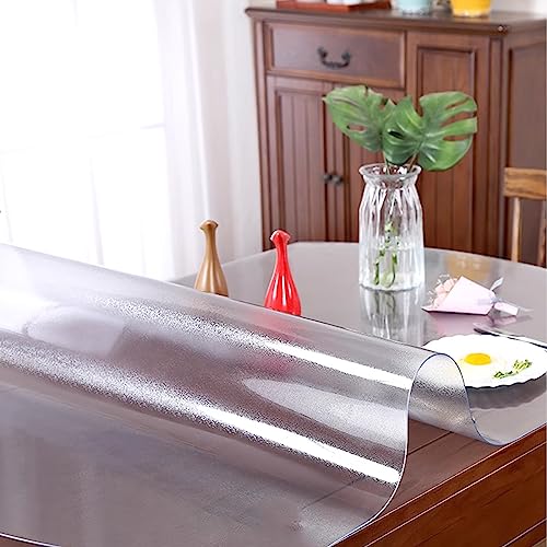 2,0 mm PVC transparente mattierte Tischabdeckung, Schutzfolie für Couchtische, Esstische und Schreibtische, 109,2 x 109,2 cm, transparente, mattierte weiche Glasfolie von Generisch