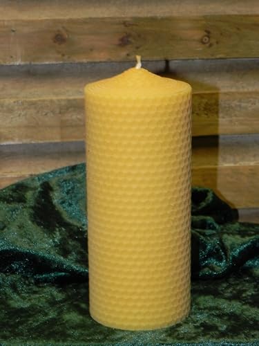 2 Bienenwachskerzen 15cm h. 6,2cm D. gedreht aus Wachsplatten 15/3 Imker Imkerei Bienenwachs Kerze candle beewax von Generisch