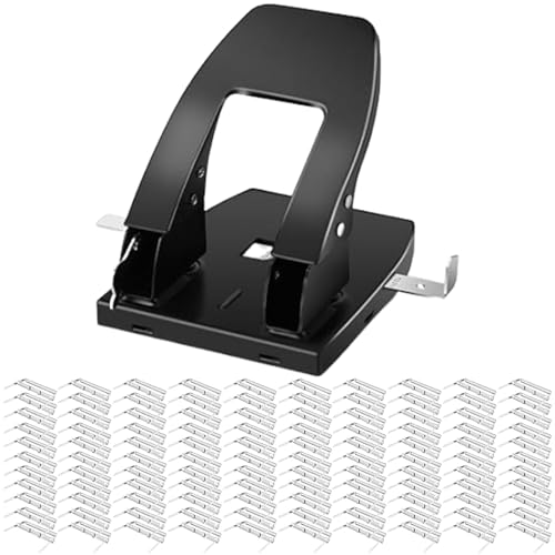 2-Hole Puncher, File Fastener Puncher, Low Force, Sturdy Metal Construction, Heavy Duty Paper Punch, Ideal for Binders, Files, & Office Organization, 4.92x4.33x6.1 inches von Generisch