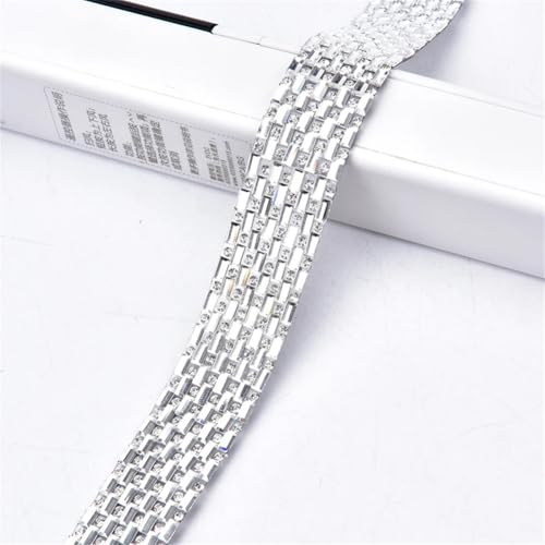 2 Meter Hot Fix Glas Diamant Band Selbstklebend Strass Trim Mesh Band Strass Streifen Strass 2 cm Breite zum Aufbügeln auf 2 Meter von Generisch