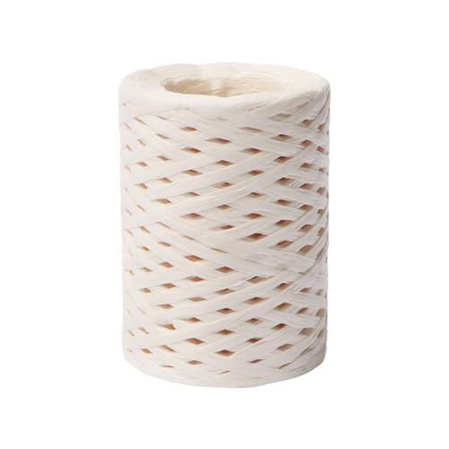 2 Rolle Raffiabast Papierband, Natur Papier Bänder, Neueste Bast Raffia Natur Papier Packschnur für Geschenkverpackung, Weben, Dekoration und Gärtnern, 150m/Rolle von Generisch