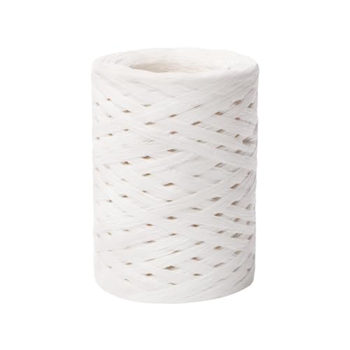 2 Rolle Raffiabast Papierband, Natur Papier Bänder, Neueste Bast Raffia Natur Papier Packschnur für Geschenkverpackung, Weben, Dekoration und Gärtnern, 150m/Rolle von Generisch